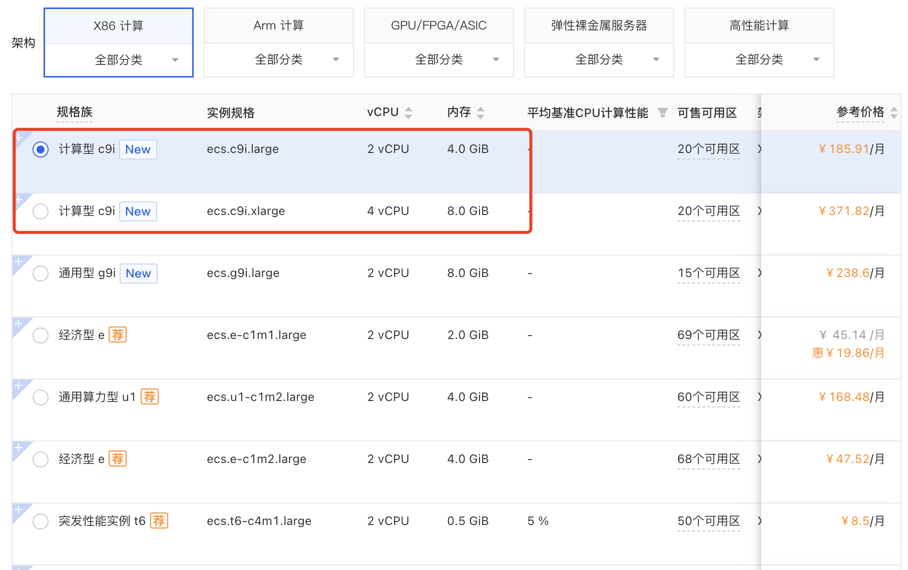阿里云服务器ECS计算型c9i规格族性能与特点以及使用场景