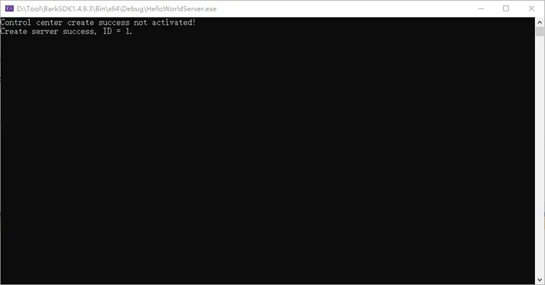 HelloWorldServer运行窗口