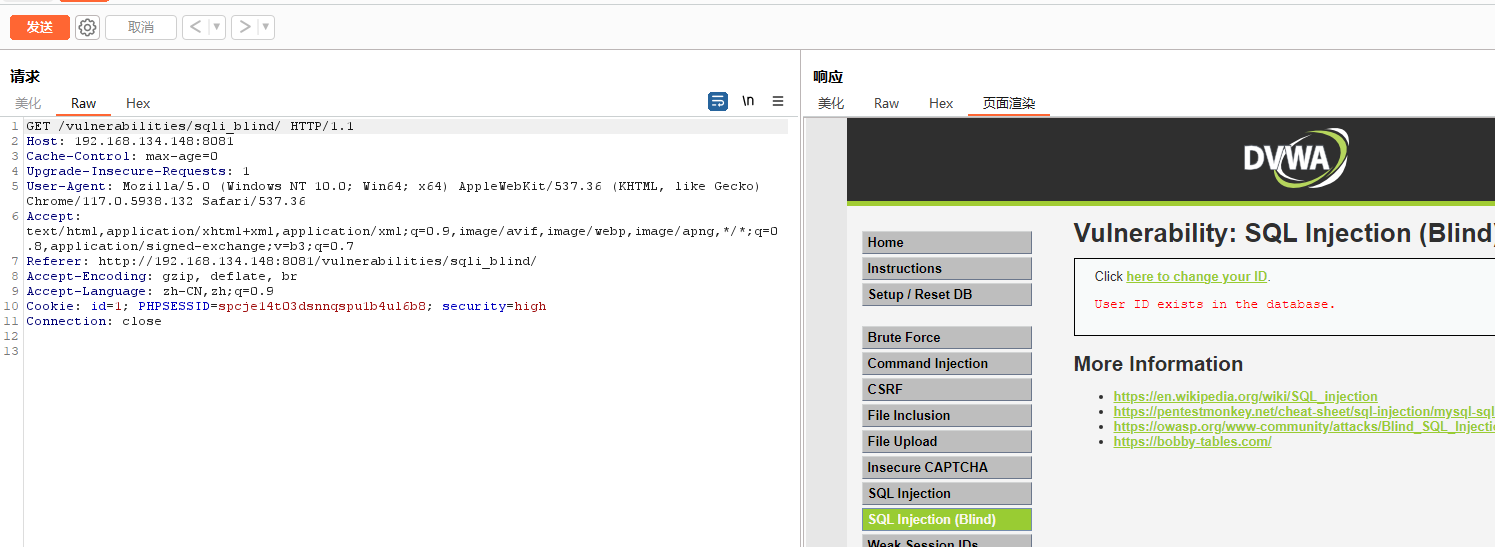 Dvwa sql injection blind 