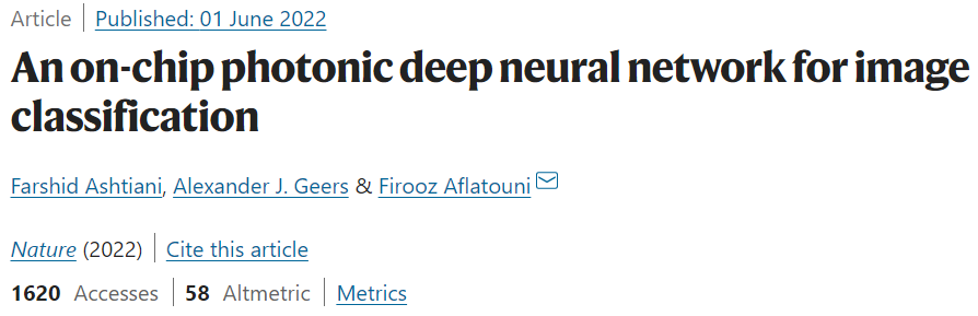 深度神经网络每秒分类近20亿张图像，新型类脑光学分类器芯片登上Nature