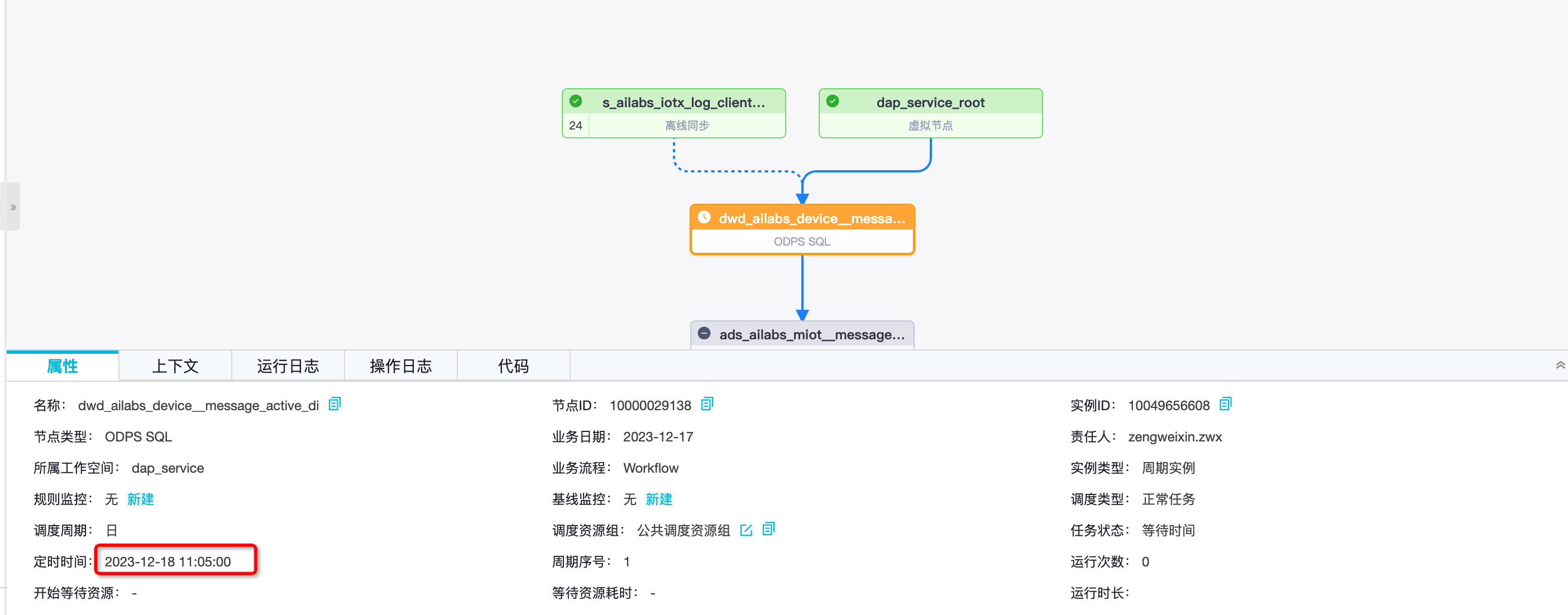 DataWorks产品使用合集之dwd是个天任务，s_ailabs是个小时任务，如何让天任务依赖11点运行的小时任务