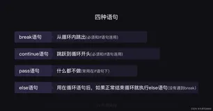 【python基础知识】6.布尔值和四种语句（break、continue、pass、else）