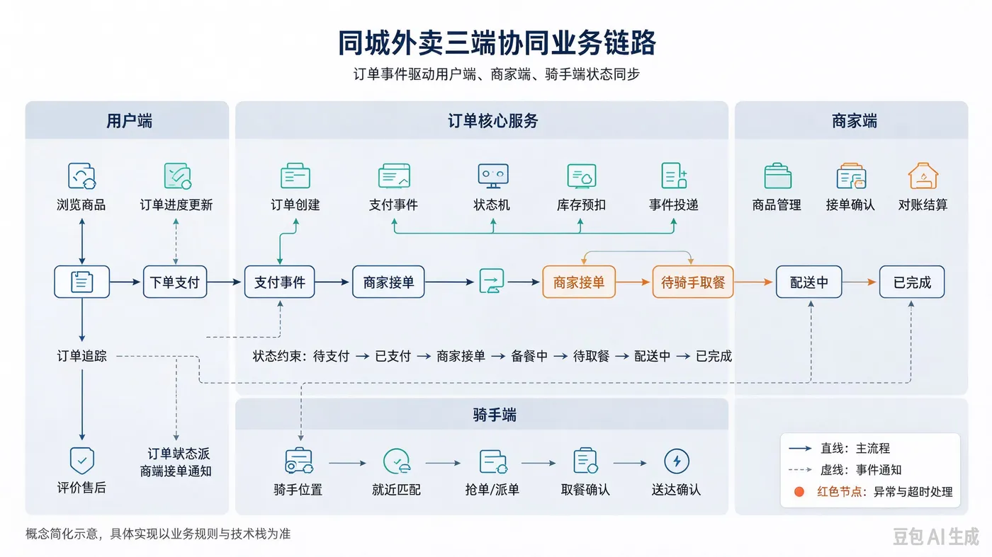 同城外卖系统开发：用户、商家、骑手端协同与源码架构解析.png