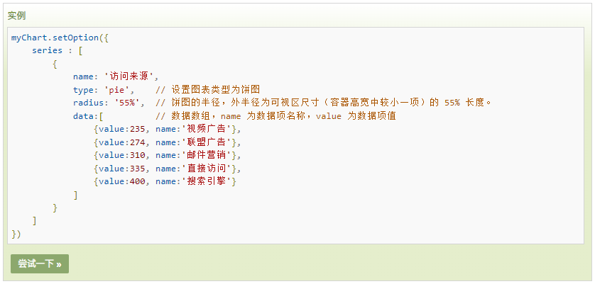 ECharts 饼图