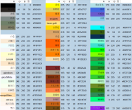 RGB 常用颜色查询表