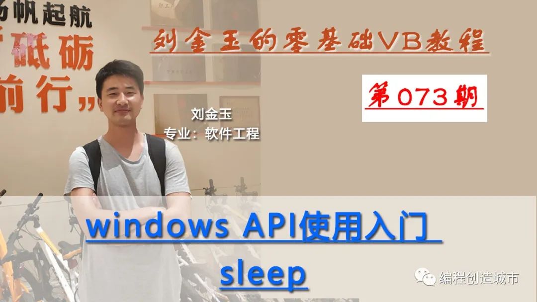 刘金玉的零基础VB教程073期：windows API使用入门 sleep