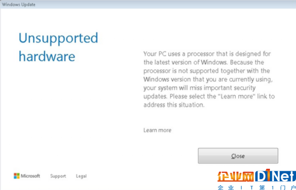 强迫用户升Win10？旧版Windows放弃对新CPU更新支持