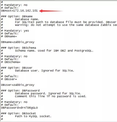 zabbix proxy配置文件不能把DBhost设置成远程数据库？
