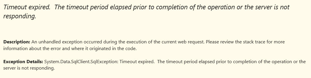 SQL SERVER超时错误