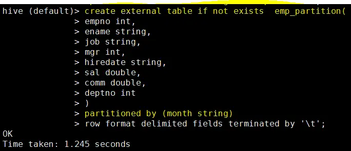 Hive中分区表及陷阱