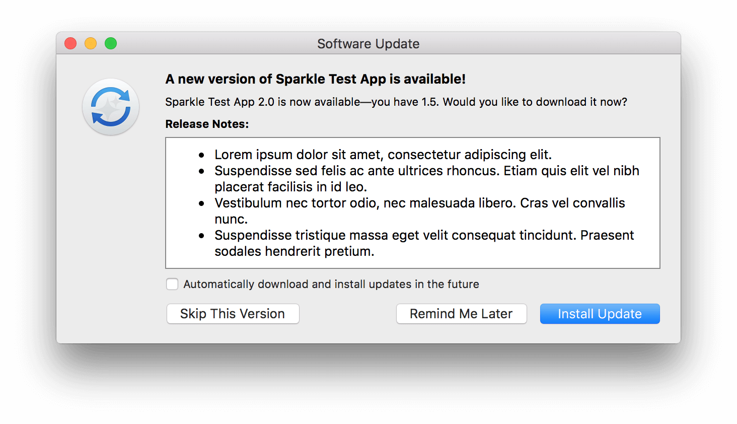 macOS 使用 Sparkle 检查软件自更新
