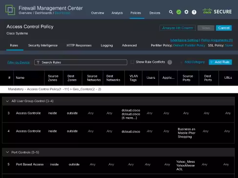 Firewall Management Center sysin