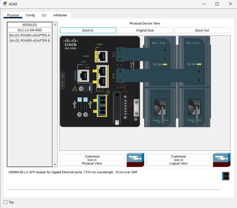 Packet Tracer 9.0 ISA-3000 industrial firewall