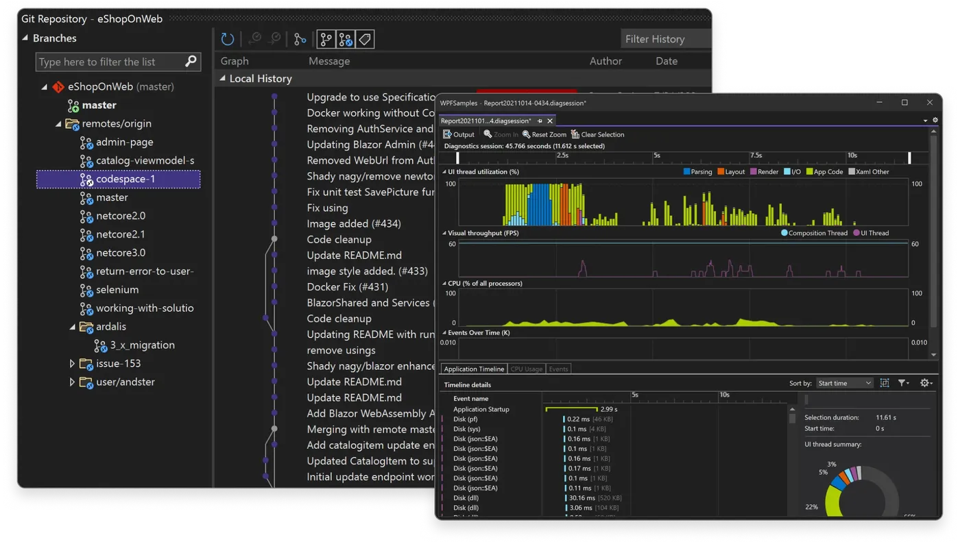 Visual Studio 屏幕截图