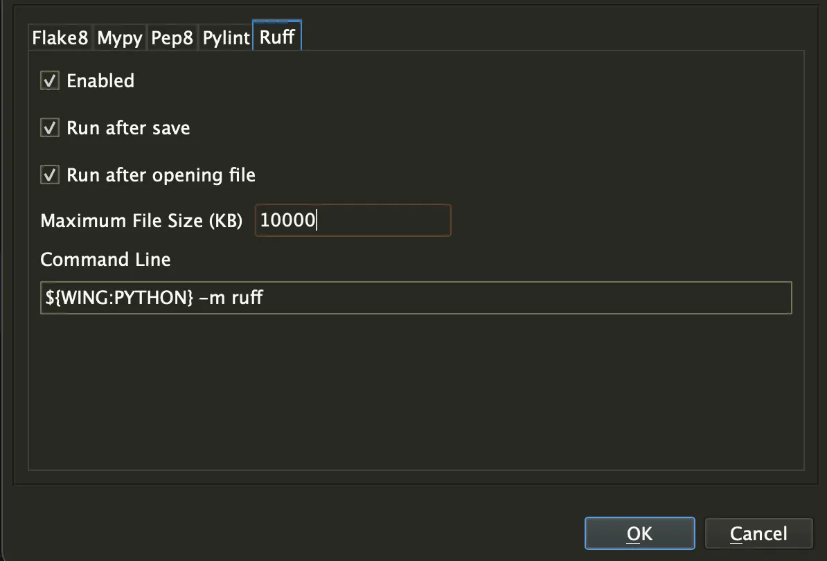 Ruff Code Warnings & Reformatting