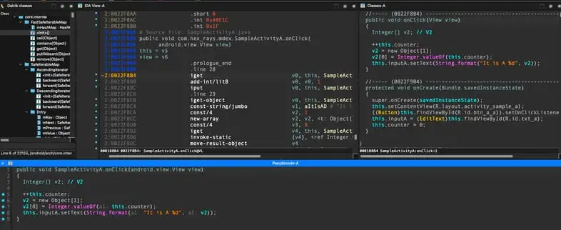 The class view on a multidex sample app