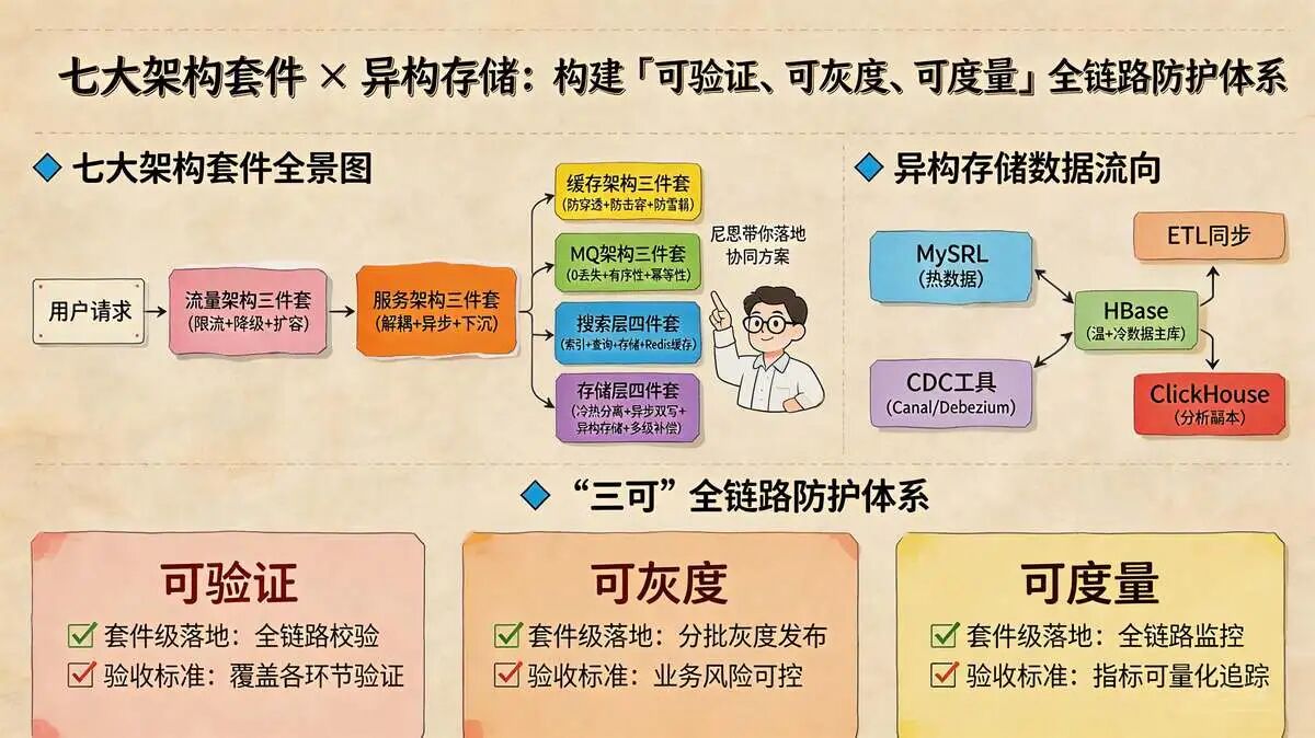 2.3 方案：架构七件套+  异构存储 ，构建“三可”的全链路防护体系