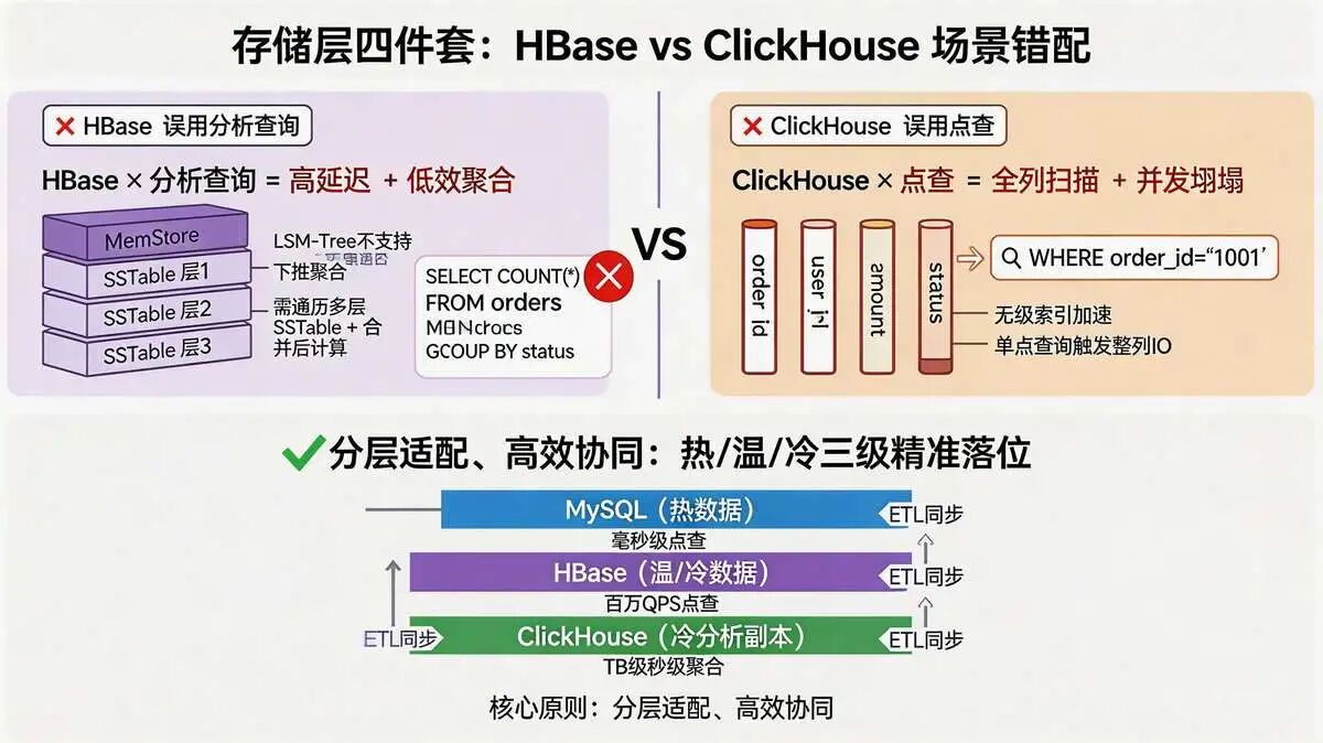 5.5 追问5：为啥不用HBase做分析查询？为啥不用ClickHouse做点查？