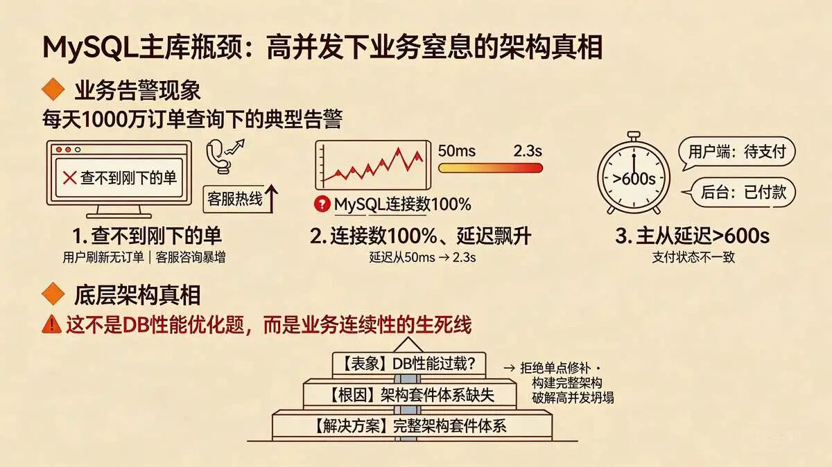 2.1 问题：当MySQL主库成为系统瓶颈，业务正在无声窒息