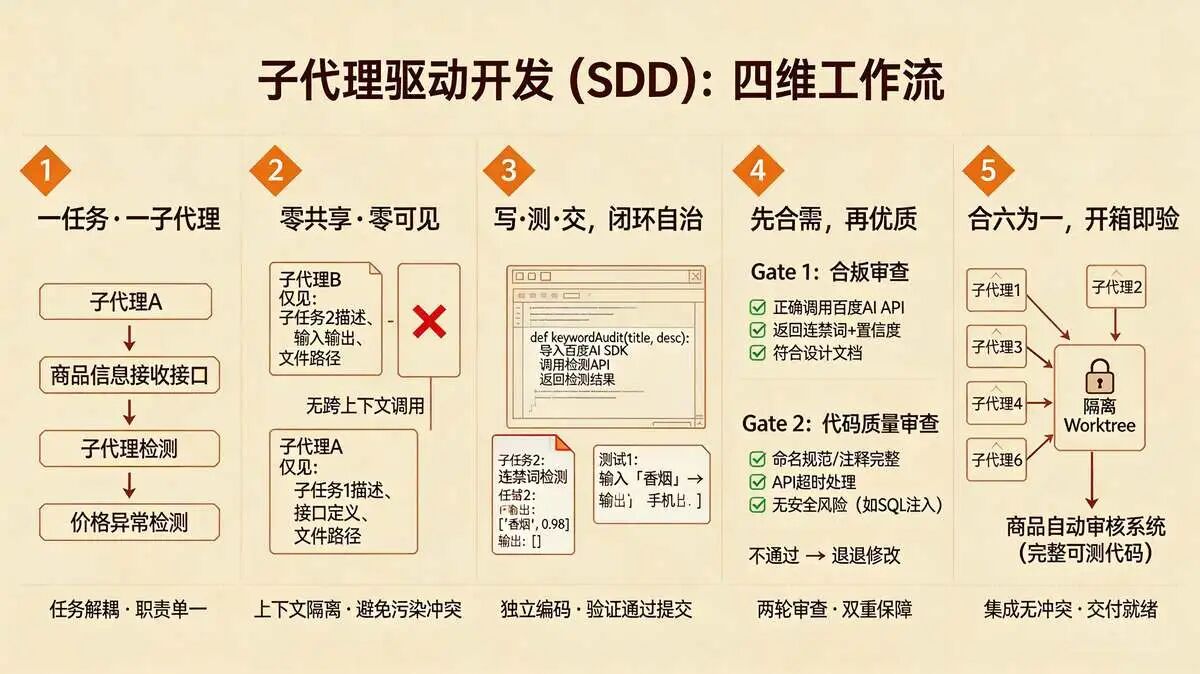 第4步：subagent-driven-development（子代理开发）—— 让AI分工干活，保证代码质量