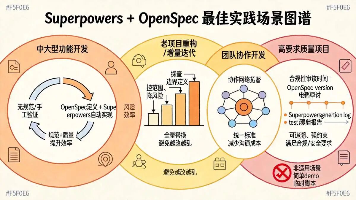 二、最佳 场景：Superpowers + OpenSpec 什么时候用？