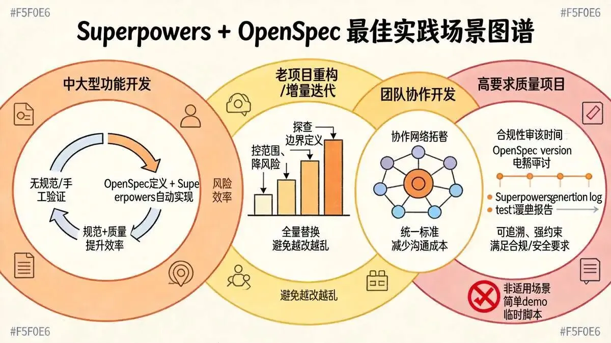 二、最佳 场景：Superpowers + OpenSpec 什么时候用？