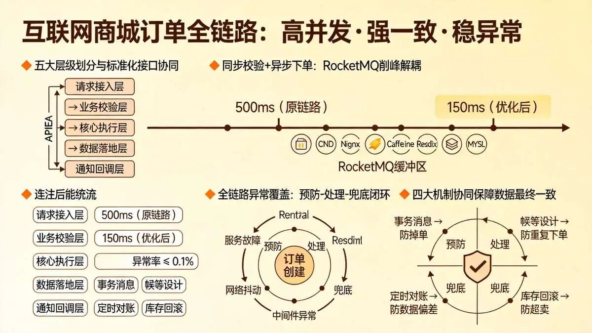 互联网商城创建订单全链路设计及异常处理方案