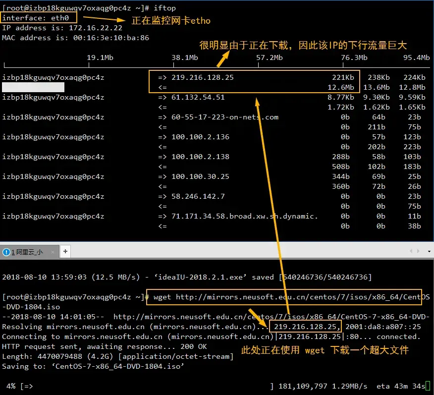 iftop 效果视图