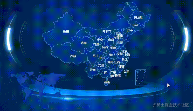 vue 使用echarts 实现世界地图、中国地图、以及下钻地图绘制