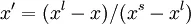 x^\prime=(x^l-x)/(x^s-x^l)