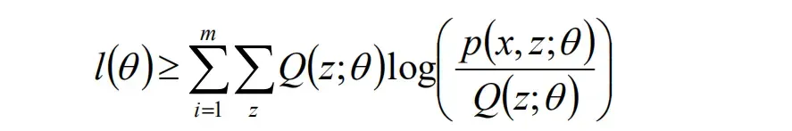 令z的分布为Q(z;¸) ，并且Q(z;¸)e0；那么有此公式