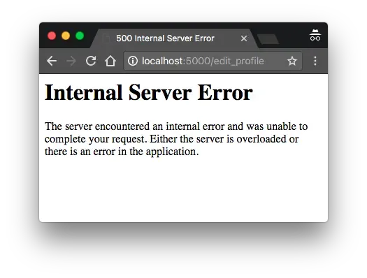 Internal Server Error