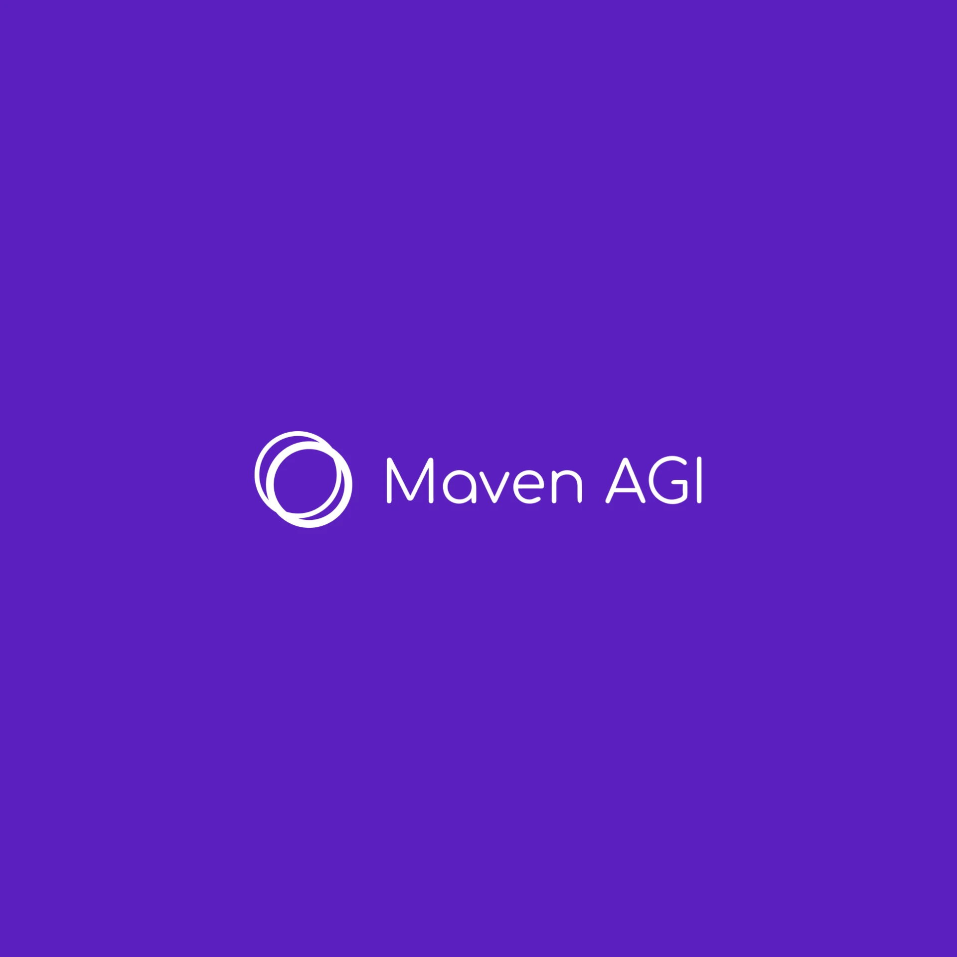 紫色背景上的白色MavenAGI标志。