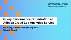 Query Performance Optimization at Alibaba Cloud Log Analytics Service