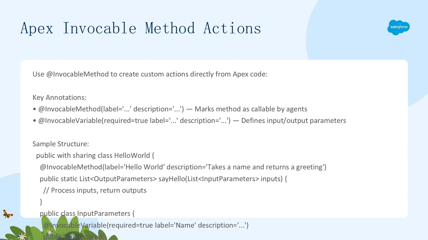 Apex Invocable Method Actions