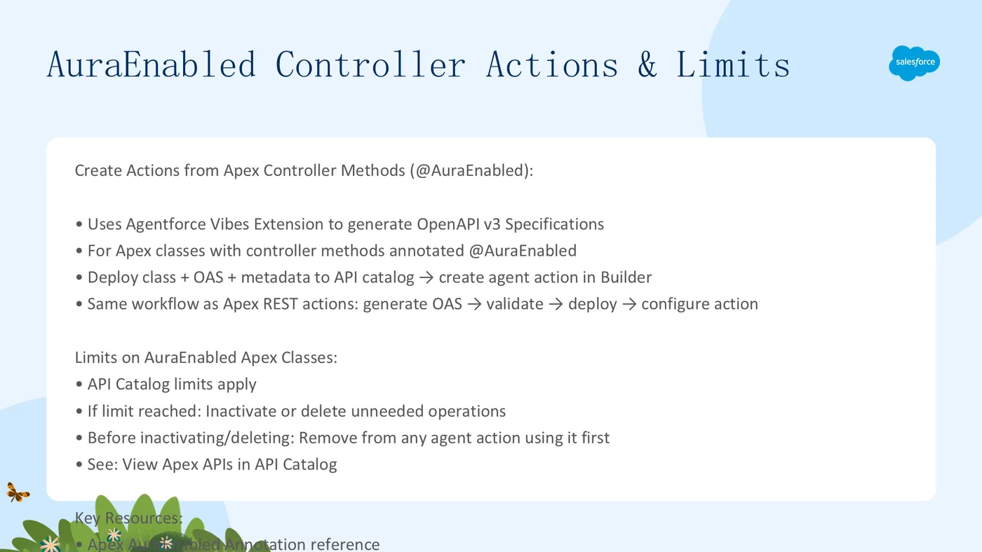 AuraEnabled 控制器 Actions