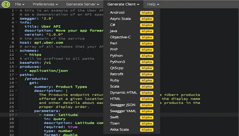 Swagger generate client