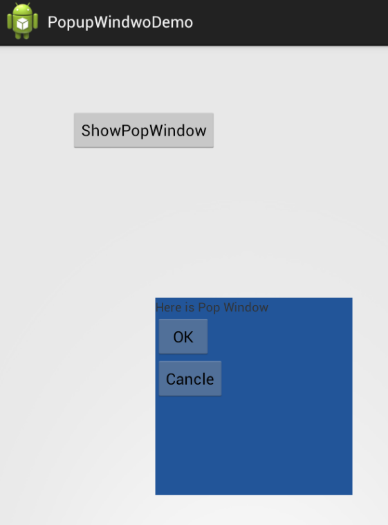 Android 中PopupWindow使用