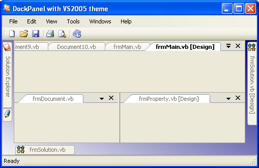 [转]仿微软VS.Net多选项卡的窗体布局控件