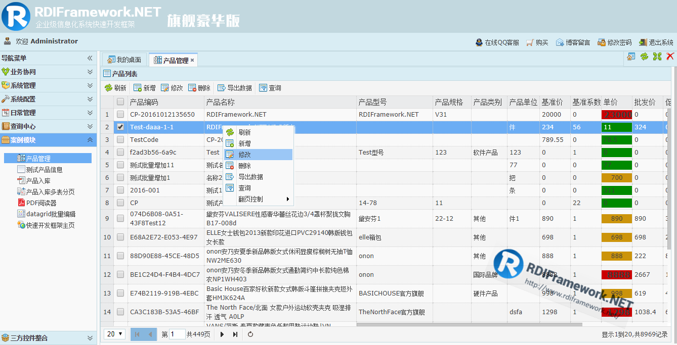 RDIFramework.NET ━ .NET快速信息化系统开发框架 V3.2->Web版本“产品管理”事例编辑界面新增KindEditor复文本编辑控件