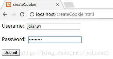 服务器 Chrome浏览器 createCookie.html