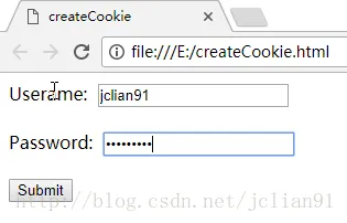 本地 Chrome浏览器createCookie.html