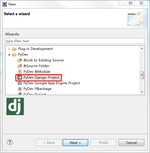 在Eclipse中创建Django项目