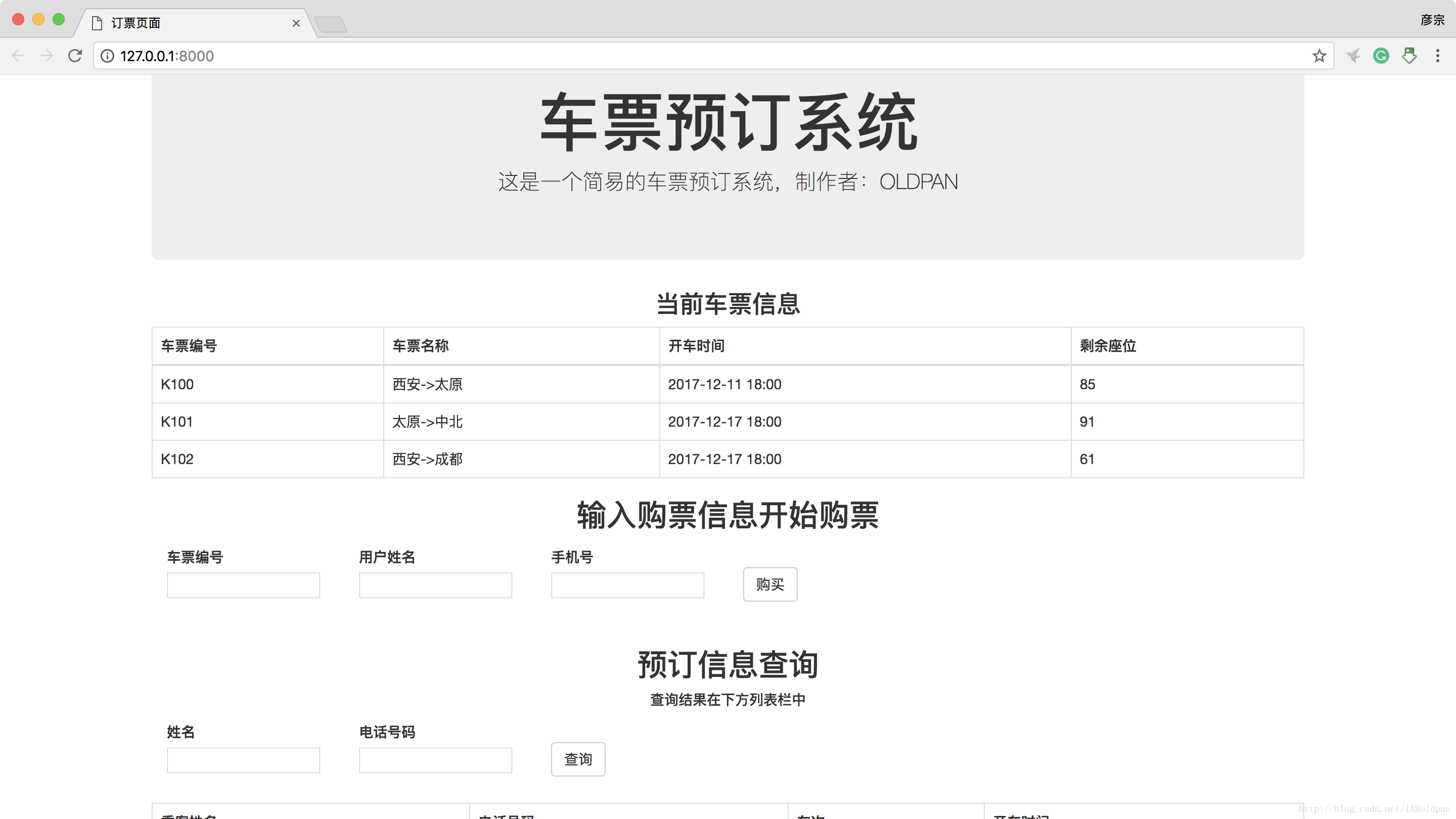 django小项目:搭建简易火车车票预订系统