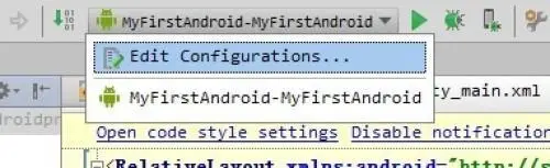 的edit configurations，点击左边的绿色“+”号，选择android application。