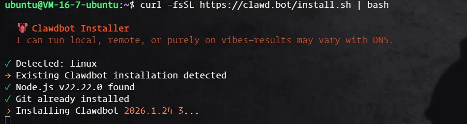 Clawdbot 安装过程 - AI 助手部署初始化