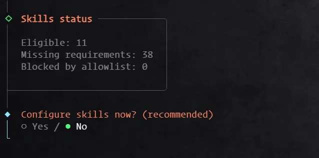 Openclaw (原 Clawdbot) skills 技能配置选项