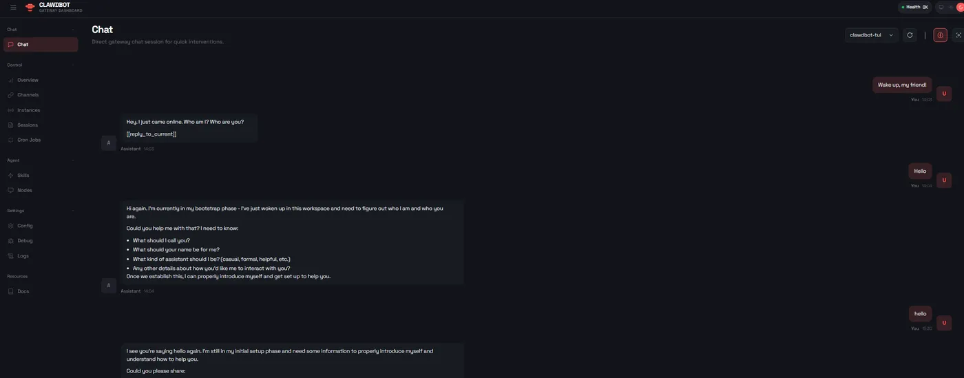 OpenClaw (原 Clawdbot) Web UI 管理面板 - AI 助手聊天记录