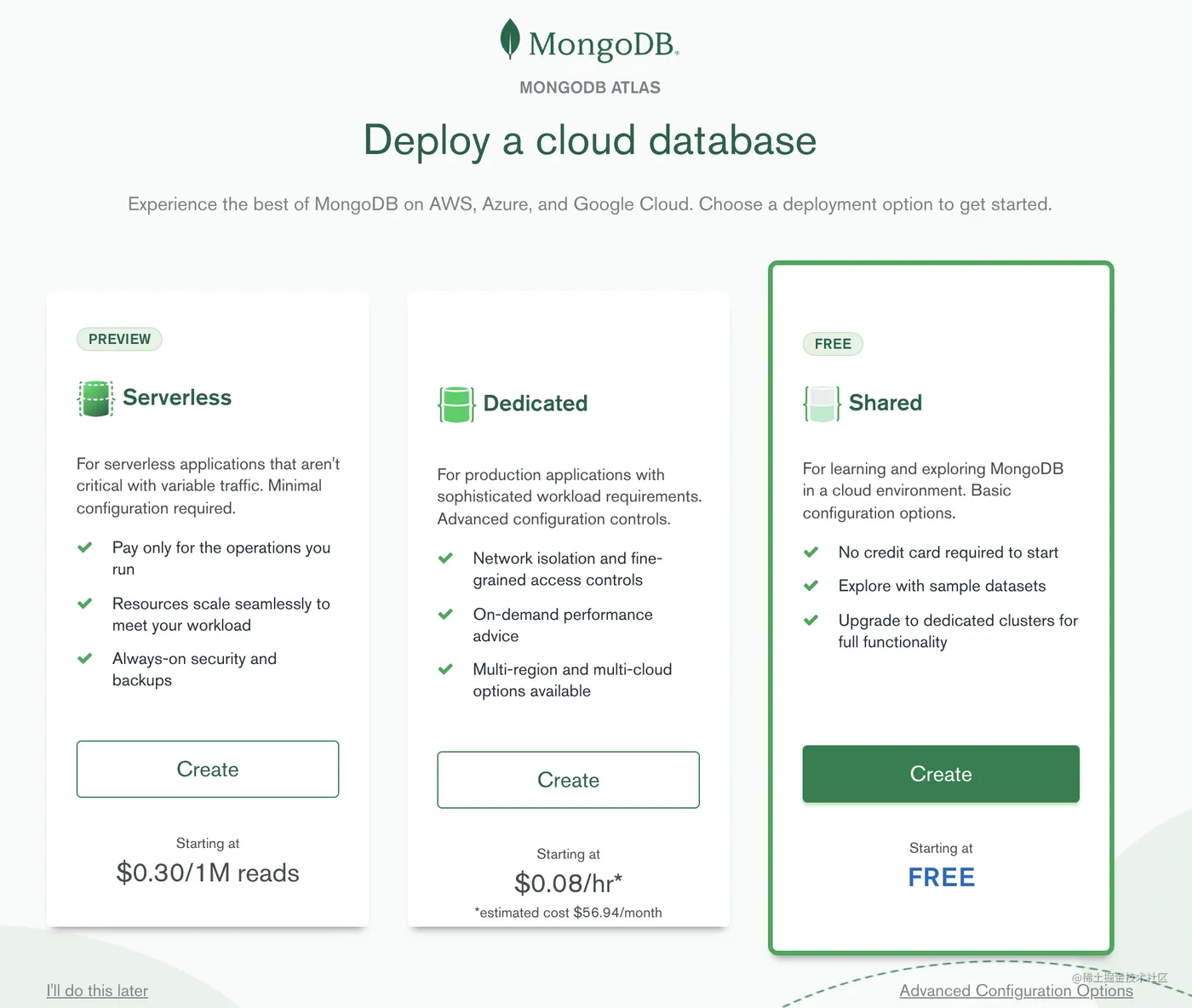 mongodb 首页截图