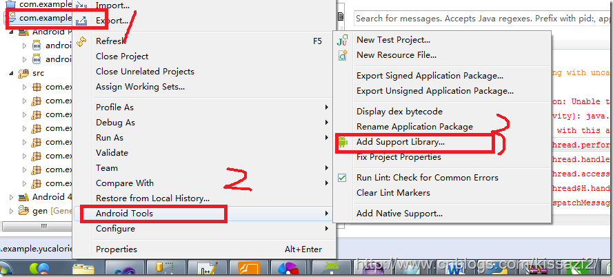 在Eclipse添加Android兼容包( v4、v7 appcompat )